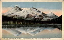 The Three Sisters, Oregon. Altitude 10,060 Feet. A Beautiful Mountain Scene The Three Sisters, Oregon. Altitude 10,060 Feet. A Beautiful Mountain Scene