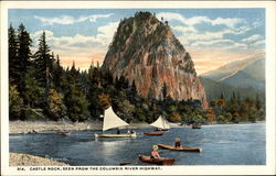 Castle Rock, seen from the Columbia River Highway Washington Postcard Postcard