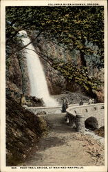 Foot Trail Bridge, at Wah-kee-nah Falls Postcard