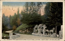Entrance from Washington Street to City Park Postcard
