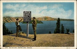 On the Rim, Crater Lake, Oregon Postcard