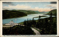 View of the Columbia Gorge and Vista House at Crown Point on the Columbia River Highway Postcard