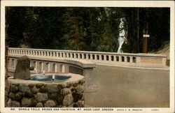 Sahale Falls, Bridge and Fountain Postcard