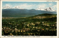 "Three Sisters" Mountains from Pilot Butte Bend, OR Postcard Postcard