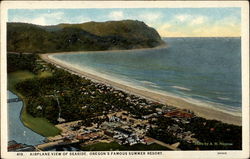 Airplane view of seaside, Oregon's famous summer reesort Postcard