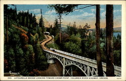 Latourelle Bridge Looking Toward Crown Point, Colombia River Highway, Oregon Postcard