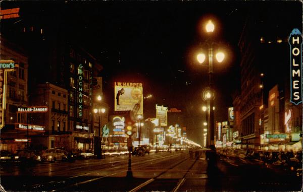 Canal Street At Night New Orleans Louisiana