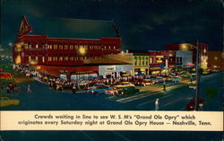 Crowds waiting in line to see W. S. M's "Grand Ole Opry" which originates every Saturday night Crowds waiting in line to see W. S. M's "Grand Ole Opry" which originates every Saturday night