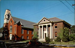 Church and Library Swanton, VT Postcard Postcard