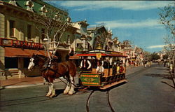 Horse-Drawn Steet Car Disney Postcard Postcard