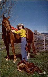 Maid in the West Cowgirl Cowboy Western Postcard Postcard