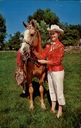 Posing Pretty! Cowgirl Horses Postcard Postcard