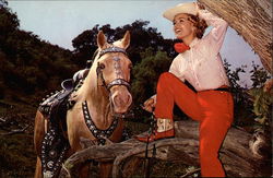 Proud Palomino Prize Cowgirl Postcard