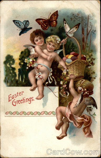 Cherubs With Eggs And Balancing In Midair With Angels