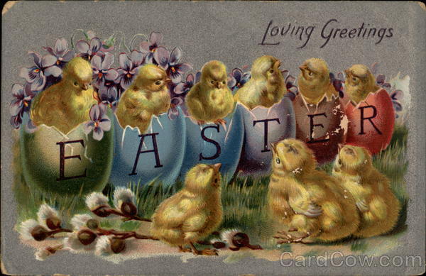 Yellow Chicks Spell Out E-A-S-T-E-R With Chicks