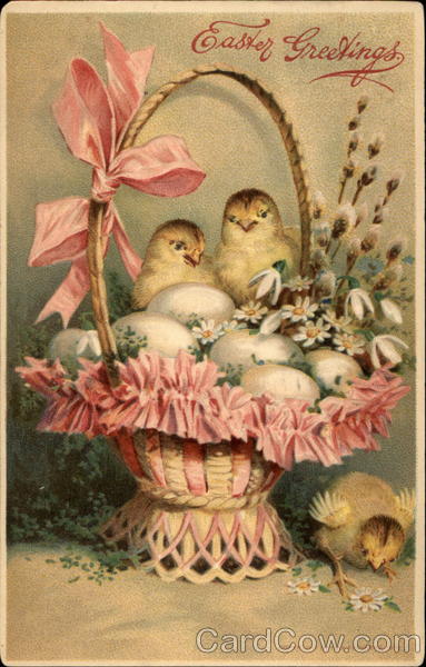 Three Chicks in an Egg Basket Eggs