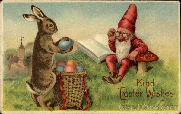 Easter Bunny and the Dwarf With Bunnies