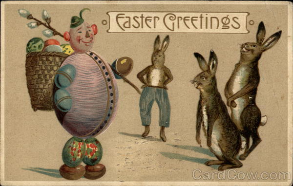 Easter Bunnies and an Easter Clown With Bunnies