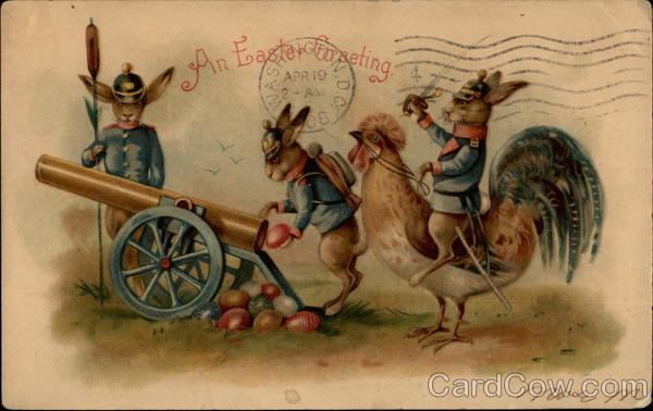 Military Bunnies Prepare to Fire Egg Cannon for Easter