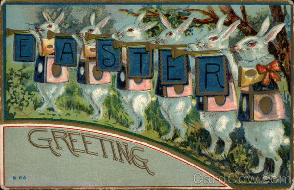 Easter Greeting With Bunnies