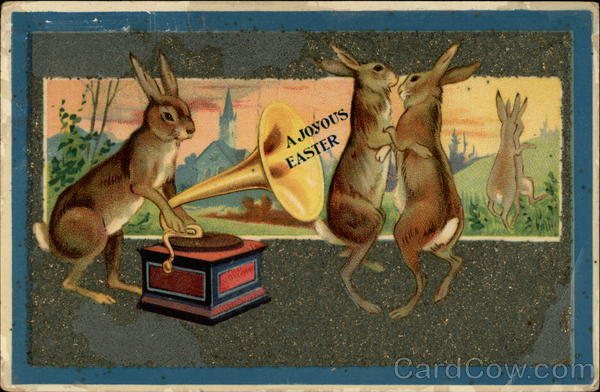 Rabbits Dancing To A Phonograph With Bunnies