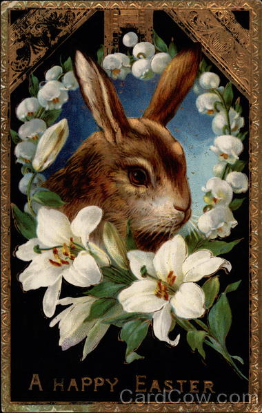 A Three Quarter Profile Of a Rabbit With White Flowers