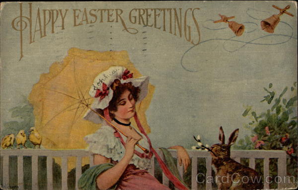 Young Woman with Bunny With Bunnies