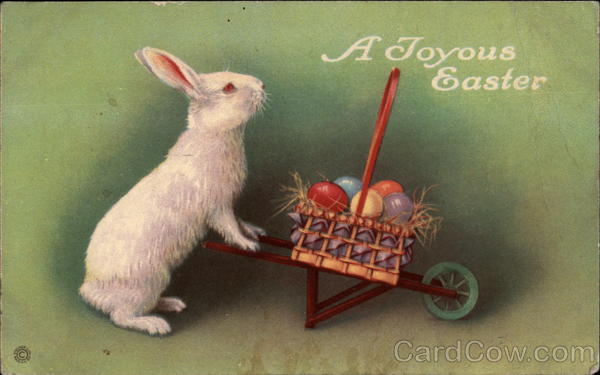 Bunny With Cartful of Eggs With Bunnies