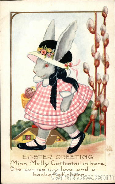 Miss Molly Cottontail With Bunnies