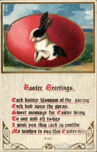 Easter bunny breaking out of a large egg Eggs