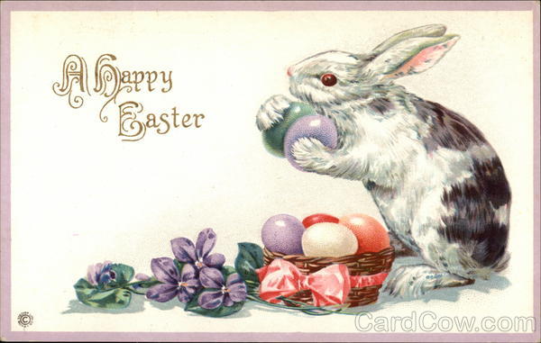 Rabbit With a Basket of Eggs With Bunnies