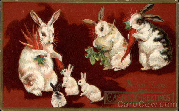 Bunny Family Eats Carrots With Bunnies