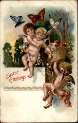 Cherubs With Eggs And Balancing In Midair Postcard