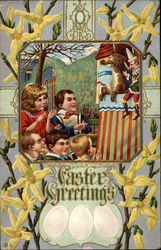 Children Watching A Puppet Show Postcard