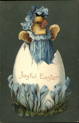A Elegant Baby Chick Popping Out Of An Egg Postcard