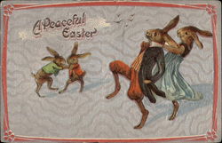 A Family of Dancing Bunnies Postcard