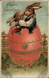 Bunny couple kissing Postcard