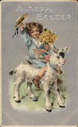 A Child Riding a Lamb A Child Riding a Lamb