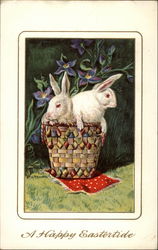 Two Bunnies in a basket Postcard