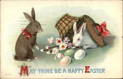 Black and Tan Rabbit Easter Greetings Postcard