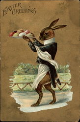 Easter bunny waiter Postcard