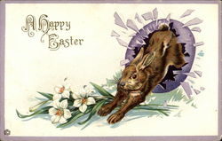 Bunny breaking out of an egg Postcard