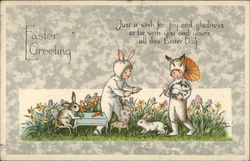 Children Dressed as Bunnies Postcard