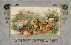Bunnies Meeting the New Chicks in Town Postcard