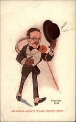 Jim Dandy Always Wears Vindex Shirts Postcard