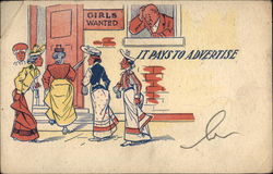 It Pays To Advertise (Girls Wanted) Postcard