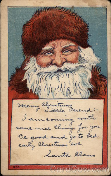 Merry Christmas Little Friend with Santa Santa Claus