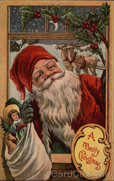 A Merry Christmas with Santa and Toys Santa Claus