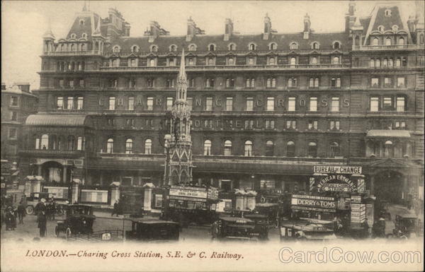 Charing Cross Station S.E. & C. Railway London England