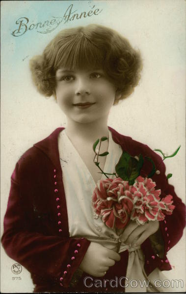 Art Deco Girl with Flowers Girls